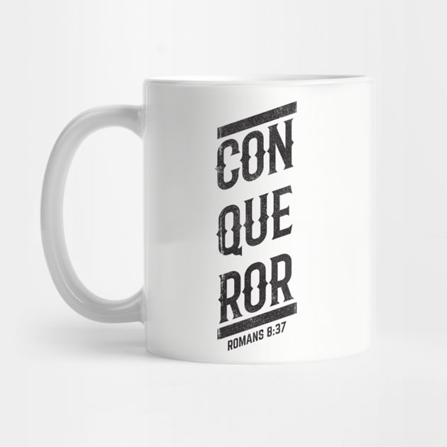 Conqueror Romans 8:37 Christian Warrior (Distressed) by lucidghost